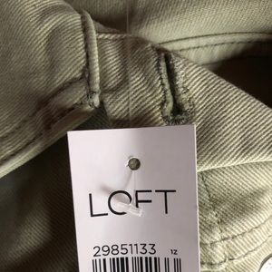 Pale olive green cropped LOFT Denim Jacket!  NWT
